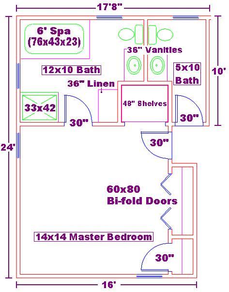 Master Bedroom and Bathroom Floor Plans