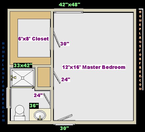 12 X 16 Master Bedroom Floor Plan with Bathroom