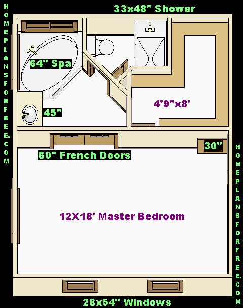 Master Bathroom with Closet Plans